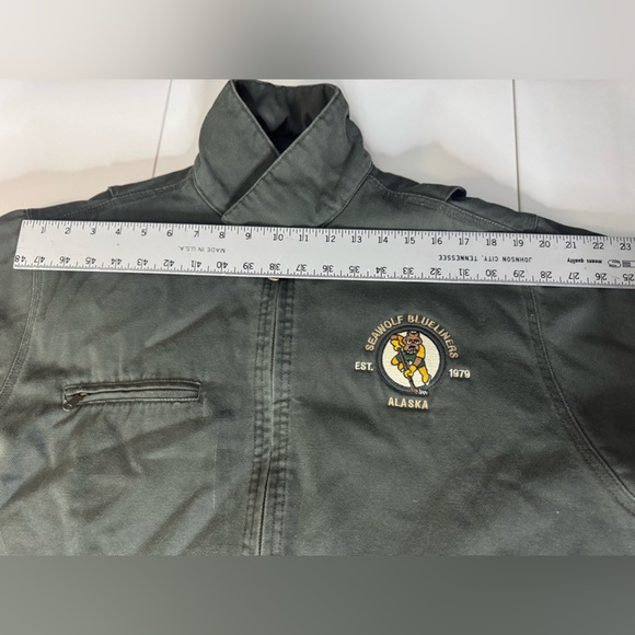 Vintage Tri-Mountain Jacket Alaskan SeaWolf Blueline Hockey Sz large Like New - Picture 10 of 11